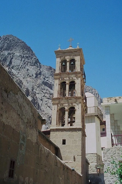 St. Catherine Monastery in Sinai Desert with surrounding trails