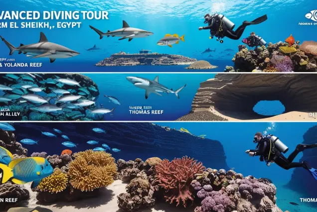 advanced diving Sharm El Sheikh, best dive sites in Egypt, multiple dive package Sharm, Red Sea diving experience, Ras Mohammed diving tour, Tiran Island dive sites