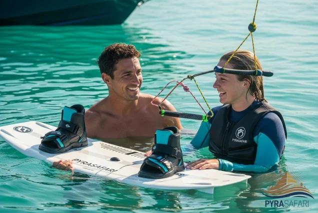 Beginner wakeboarding lesson in Sharm El Sheikh with PyraSafari coach