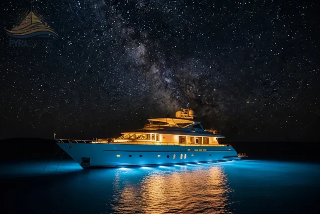 Exclusive-private-yacht-sailing-into-a-spectacular-Red-Sea-sunset-creating-an-unforgettable-memory-from-Sharm-El-Sheikh