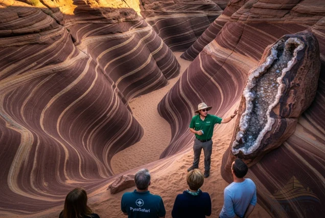 Expert guided easy hike through winding sections of Sinai Colorful Canyon, showcasing accessible desert adventure from Sharm El Sheikh.