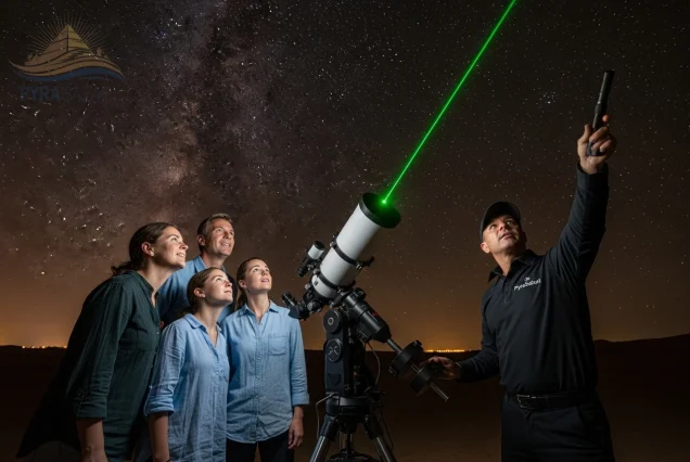 Family-stargazing-with-a-professional-telescope-and-expert-guide-in-the-dark-Sharm-El-Sheikh-desert-a-magical-desert-adventure-with-telescope