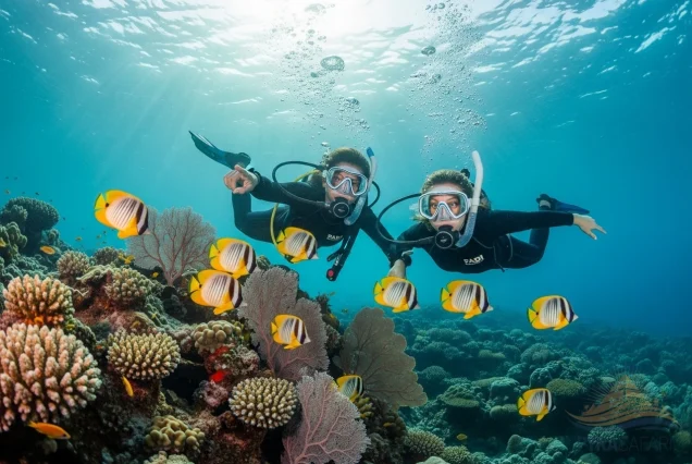 First-time scuba diving Sharm El Sheikh with PADI instructor and vibrant marine life