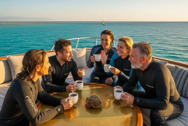 Happy divers after their luxury intro dive experience in Sharm El Sheikh