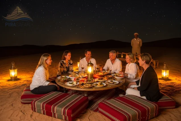 Luxury-private-Bedouin-dinner-for-a-family-in-the-Sharm-El-Sheikh-desert-with-gourmet-food-and-star-lit-ambiance-part-of-an-exclusive-family-desert-safari