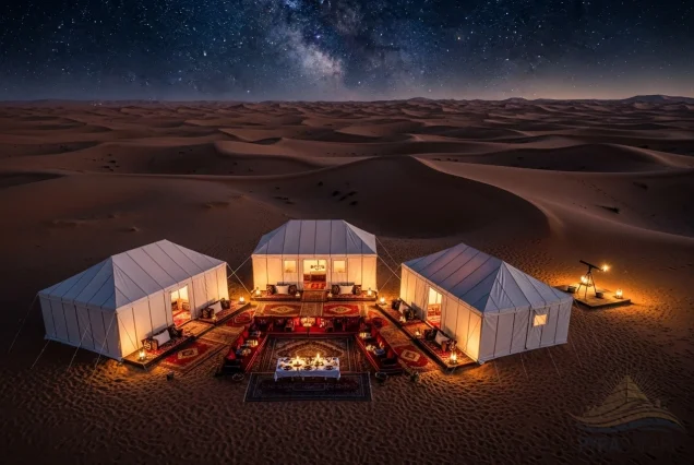 Private luxury Bedouin camp Sharm El Sheikh desert gourmet dinner