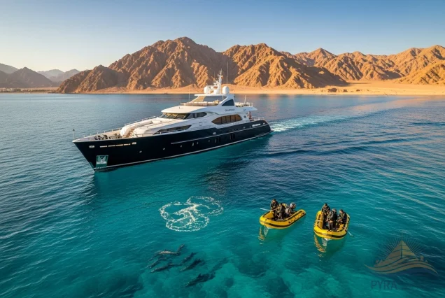 PyraSafari luxury diving yacht cruising Red Sea for beginner dive Sharm El Sheikh