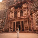 The breathtaking Treasury (Al-Khazneh) in Petra, Jordan, majestically revealed at the end of the Siq, a highlight of luxury tours from Sharm El Sheikh.
