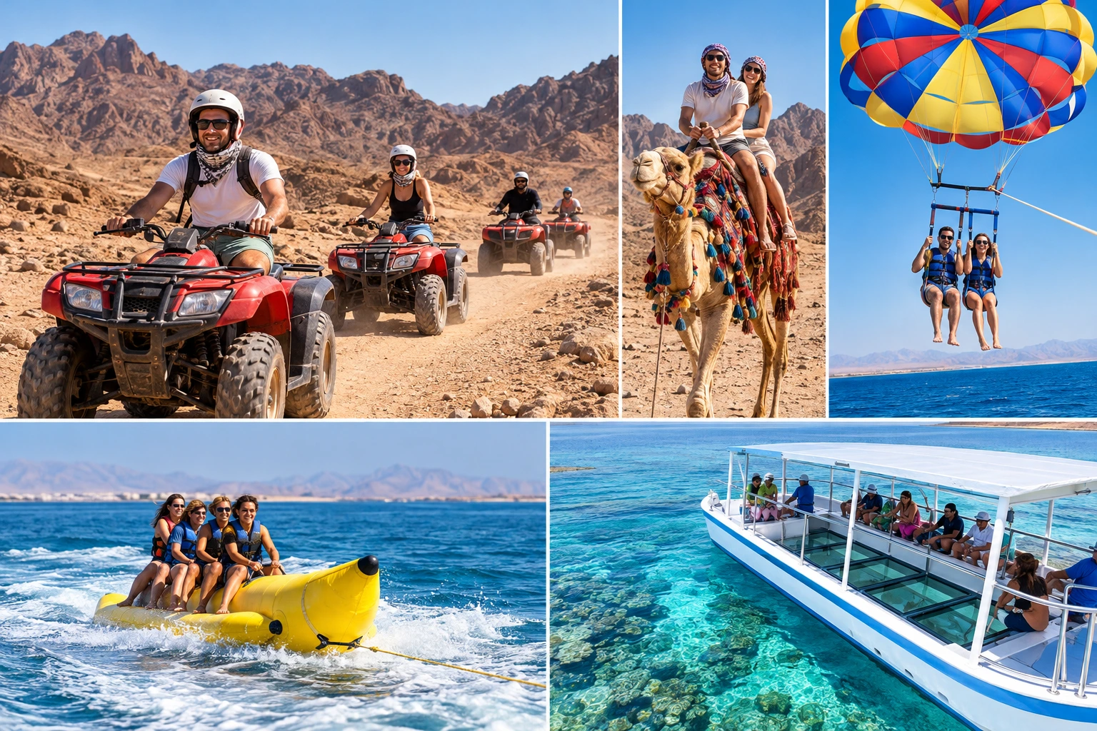Sharm El Sheikh Desert and Sea Day: Quad, Parasailing and Glass-Bottom Boat