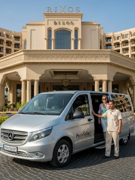 Luxury-private-transfer-picking-up-a-family-from-their-Sharm-El-Sheikh-hotel-for-a-seamless-desert-safari-experience-emphasizing-Sharm-El-Sheikh-safari-convenience